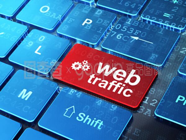 計(jì)算機(jī)鍵盤上的網(wǎng)絡(luò)開發(fā)概念齒輪和網(wǎng)絡(luò)流量